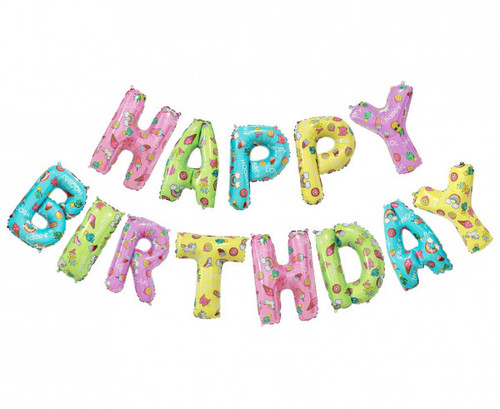 Set baloane folie 35cm - Set litere Happy Birthday