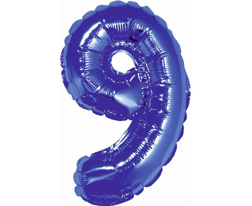 Balon folie 35 cm - Cifra 9, Albastru