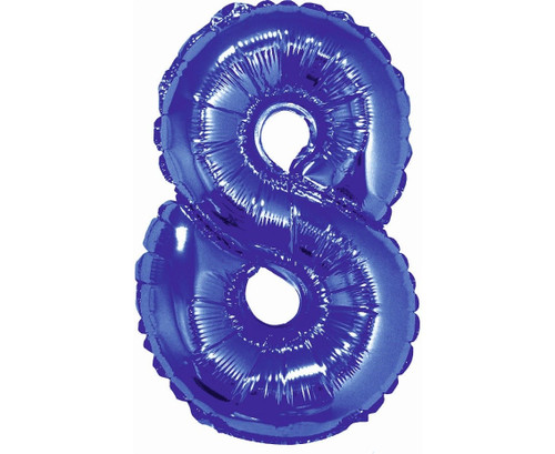 Balon folie 35 cm - Cifra 8, Albastru