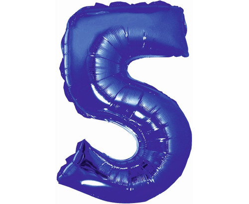 Balon folie 35 cm - Cifra 5, Albastru