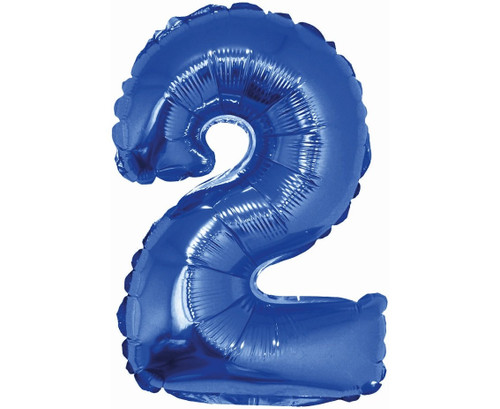 Balon folie 35 cm - Cifra 2, Albastru
