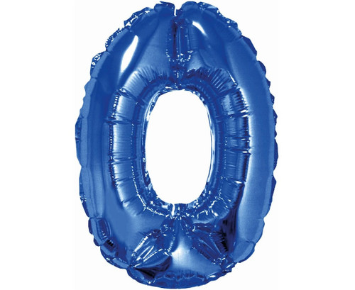 Balon folie 35 cm - Cifra 0, Albastru