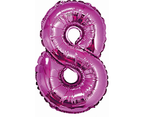 Balon folie 35 cm - Cifra 8, Roz