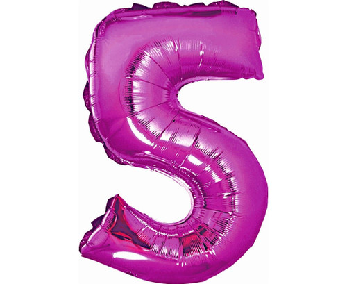 Balon folie 35 cm - Cifra 5, Roz