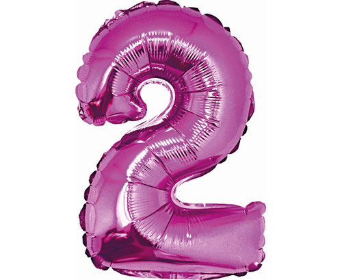 Balon folie 35 cm - Cifra 2, Roz