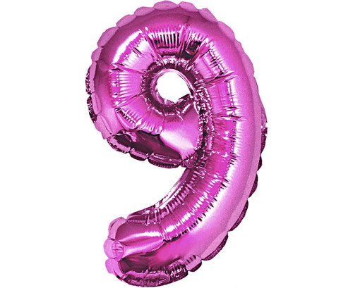 Balon folie 35 cm - Cifra 9, Roz