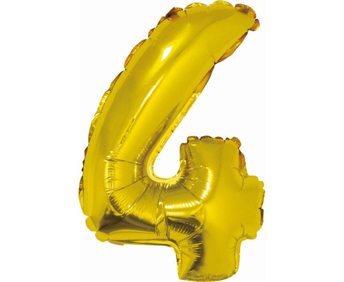 Balon folie 35 cm - Cifra 4, Auriu