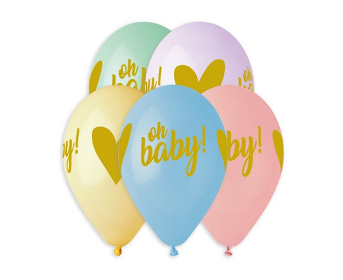 Set 5 baloane latex 33 cm Oh baby