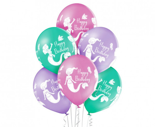 Set 6 baloane latex 30 cm - Mermaid