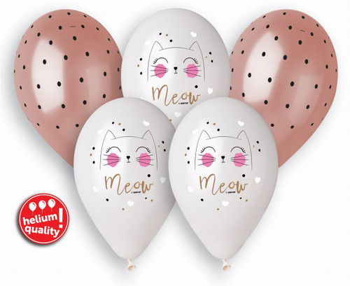 Set 5 baloane latex 33 cm - Cat