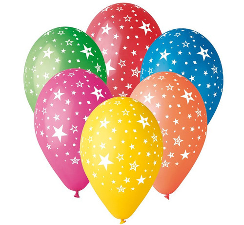 Set 5 baloane latex 30 cm - Stars