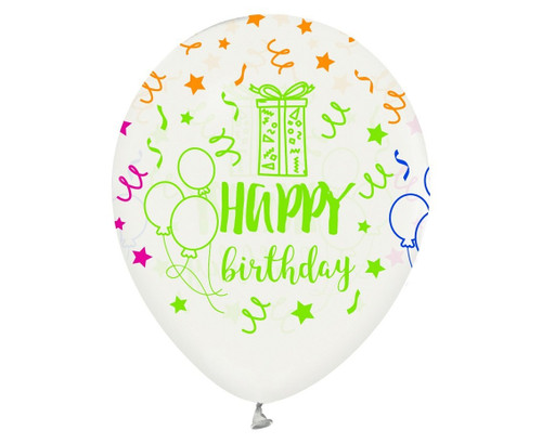 Set 5 baloane latex 30 cm - Happy Birthday