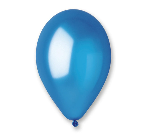 Set 100 baloane latex 25 cm - Albastru Metalic