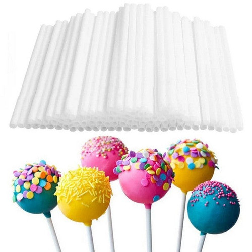 Set 100 betisoare lolipops - 15 cm - ALB