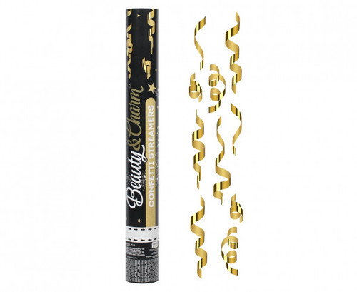 Tun confetti 40 cm STREAMERS - Auriu