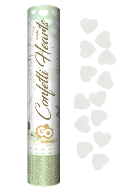 Tun confetti 30cm - inimi albe