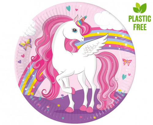 Set 8 farfurii carton Unicorn Rainbow Colors