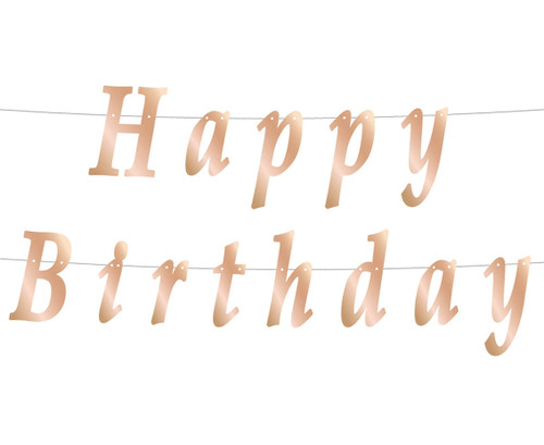 Banner Happy Birthday rosegold 200cm