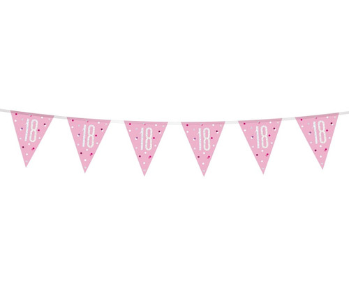 Banner 18 cu stegulete roz- 274 cm