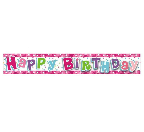 Banner Happy Birthday  roz - 1,8 m