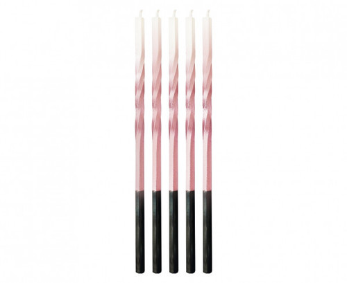 Set 5 lumanari tort Ombre - Roz