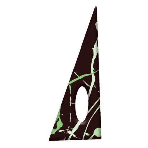 Decoratiuni din ciocolata - Triunghi negru cu decor verde - cutie 240 buc