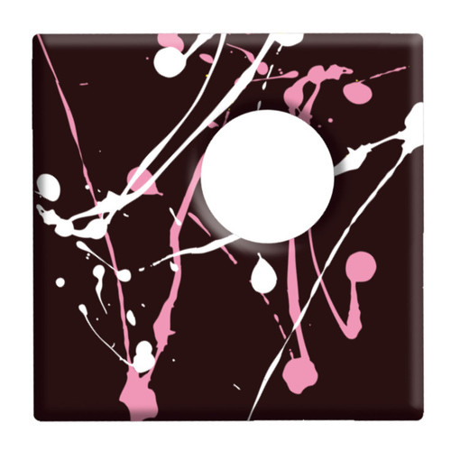 Decoratiuni din ciocolata - Patrat negru cu decor mov- cutie 240 buc