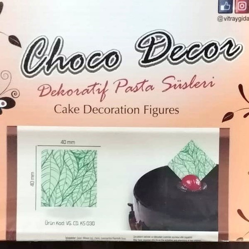 Decoratiuni din ciocolata - Patrat cu decor frunze - cutie 288 buc
