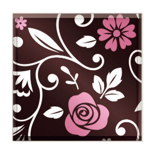 Decoratiuni din ciocolata - Patrat decor floral 0035 - cutie 288 buc