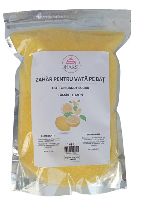 Zahar pentru vata pe bat - Aroma de Lamaie- Dharst - 1 kg