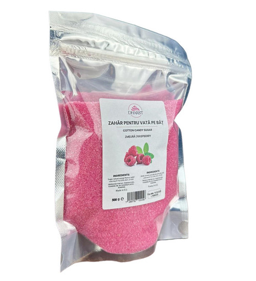 Zahar pentru vata pe bat - Aroma de Zmeura - Dharst - 0,5 kg