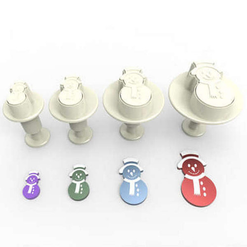 Set 3 decupatoare cu ejector - Om de zapada