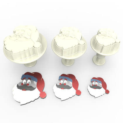 Set 3 decupatoare cu ejector - Mos Craciun