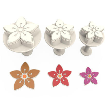 Set 3 decupatoare cu ejector - Flori ChR2