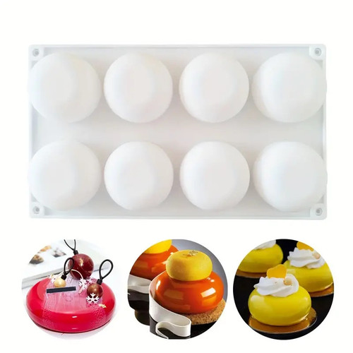Forma silicon cu 8 cavitati rotunde - T07007