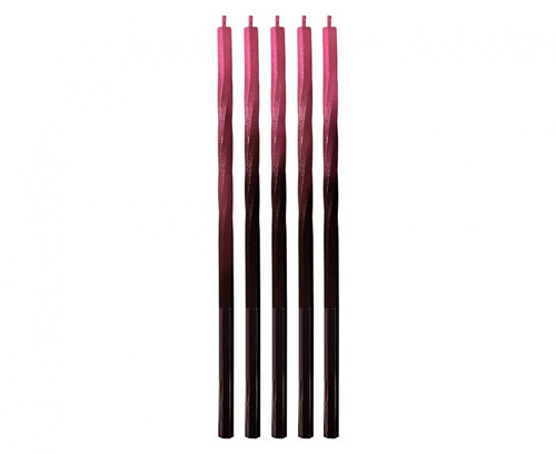 Set 5 lumanari tort Ombre - rosu/negru