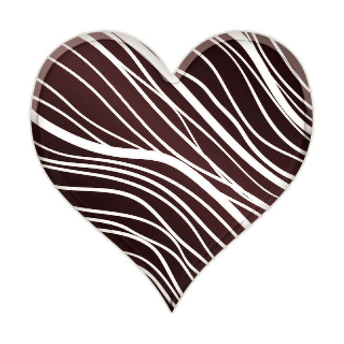 Decoratiuni din ciocolata - Inima decor negru 2 - cutie 288 buc