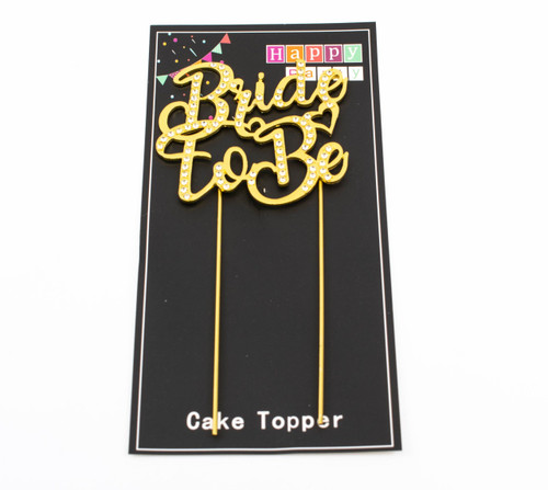 Cake Topper auriu cu strasuri Bride to Be  Decor strălucitor pentru petrecerea burlăcițelor