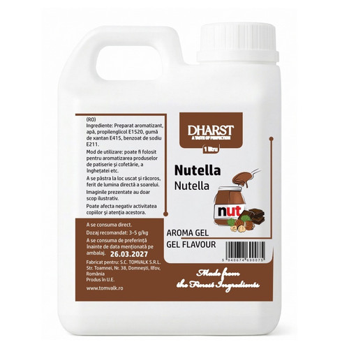 Esente prajituri si arome cofetarie, Aromă gel termostabilă – Nutella – Dharst – 1 L, tomvalk.ro