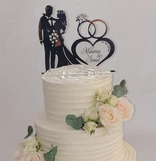Topper tort nunta personalizat Mr&Mrs ICF