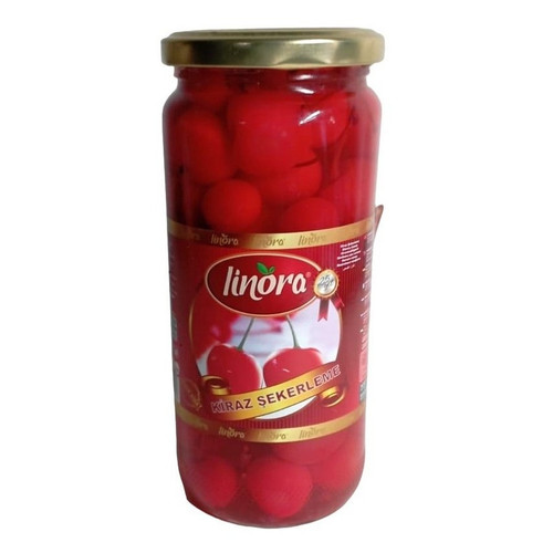 Cirese rosii cu codita, in sirop - 770 gr - Linora