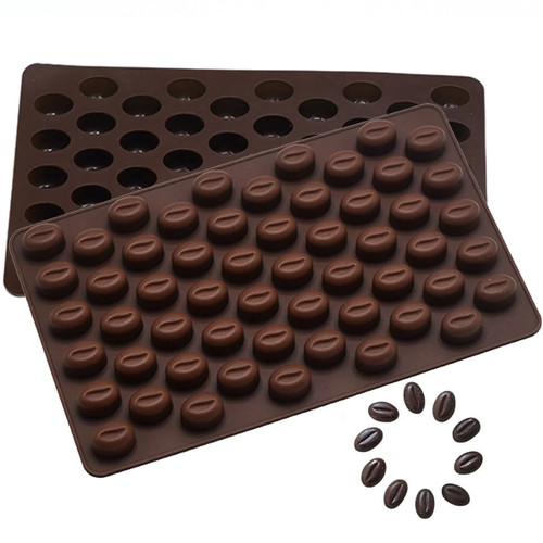 Forma de silicon pentru bomboane - Boabe de cafea- 18x11 cm