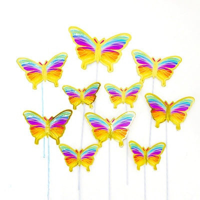 Set 10 fluturi cu betisoare - Multicolor