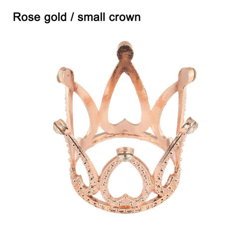 Coronita rosegold din metal cu strasuri - 3.4 cm
