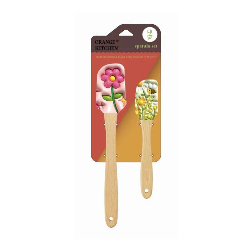 Set 2 spatule silicon  model floral - T14016
