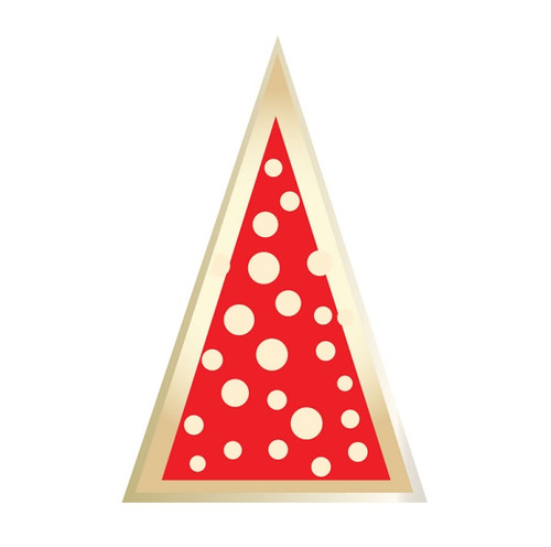 Decoratiuni din ciocolata - Triunghiuri rosii cu buline albe - cutie 384 buc