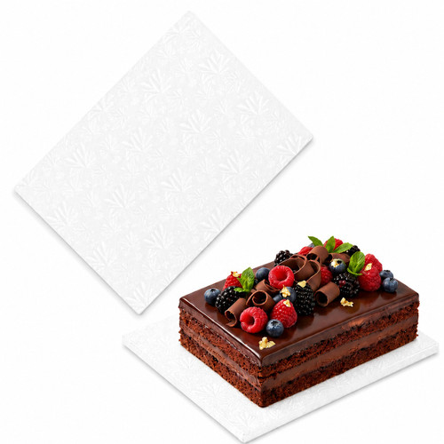 Cake drum dreptunghiular Alb - 25 x 35 cm - pachet 5 buc.