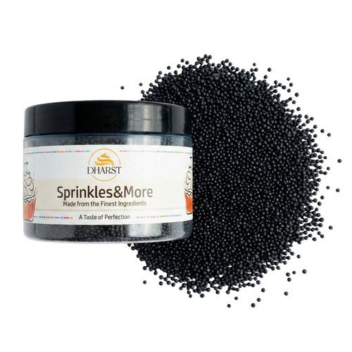 Perle 2 mm (Nonpareils) - Negru - 400 gr - Dharst