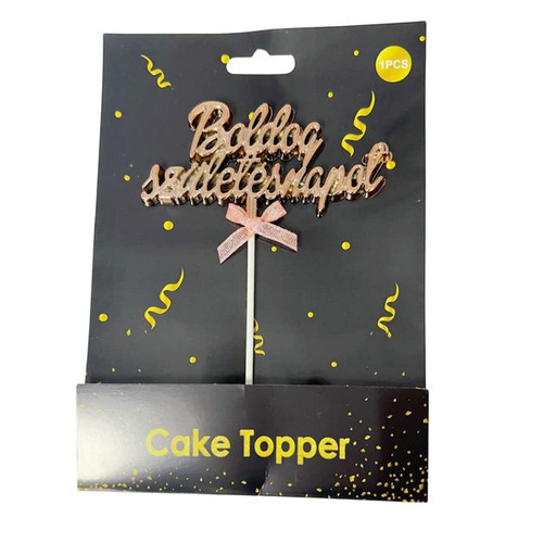 Topper aniversare nepersonalizat, Topper tort Boldog szletsnapot - Rosegold- T090370, tomvalk.ro