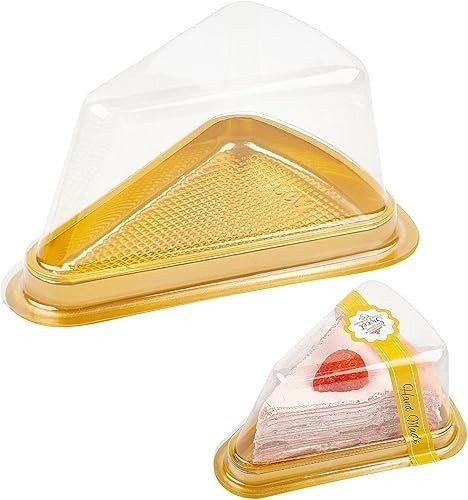 Set 50 cutii triunghiulare pentru felii de tort  PET transparent  16,5  12  9 cm